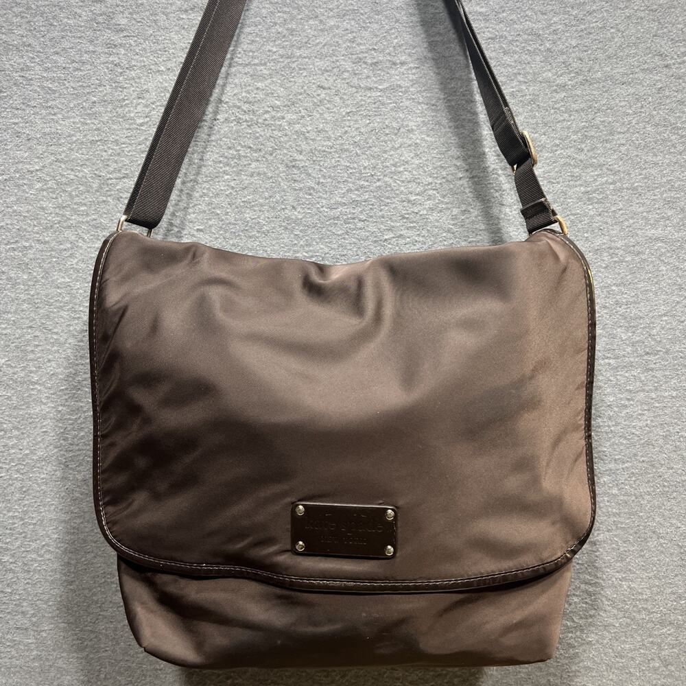 Kate Spade Messenger/Diaper Nylon Bag Brown/green - Picture 3 of 14